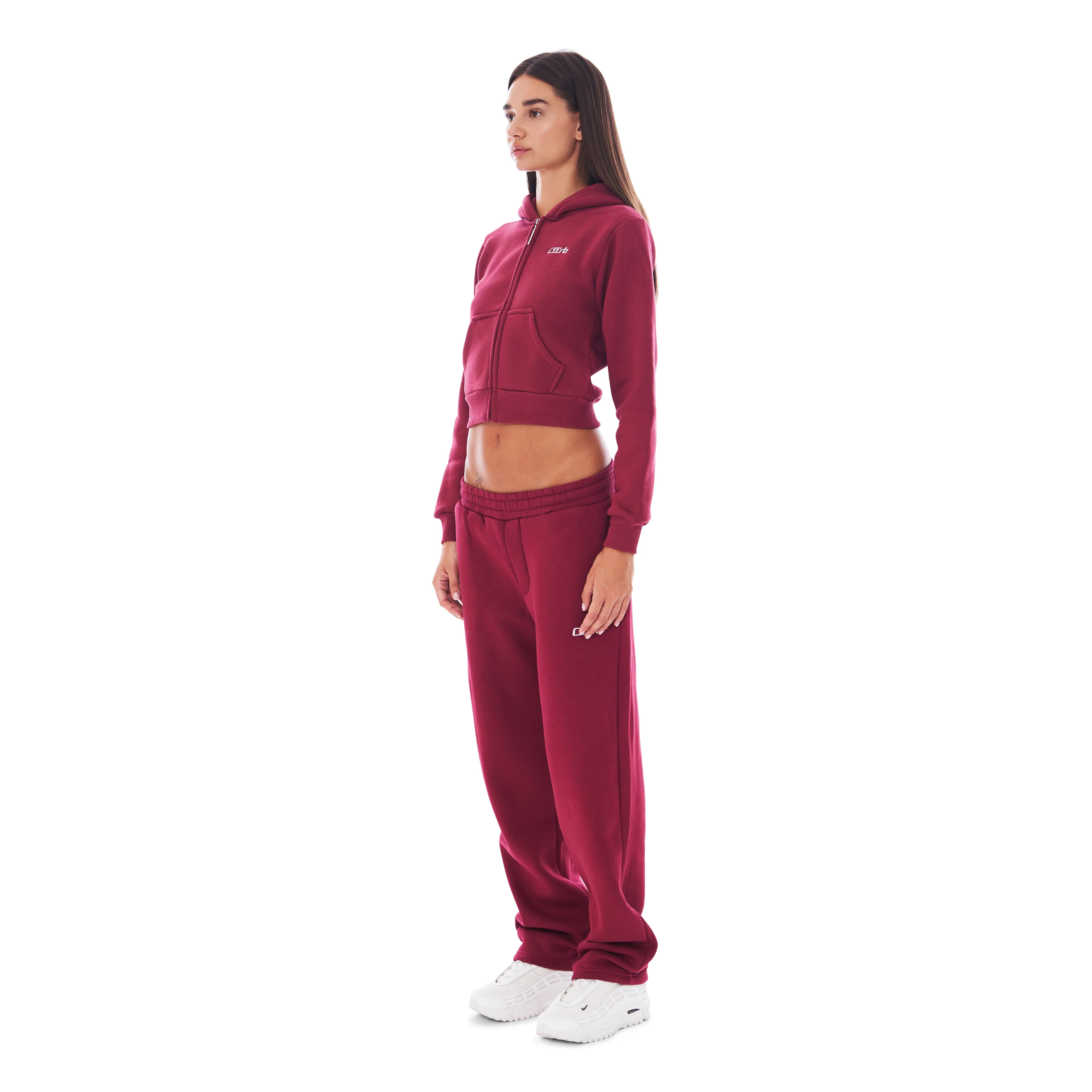 CROPPED ZIP UP RICH RED - Image 3
