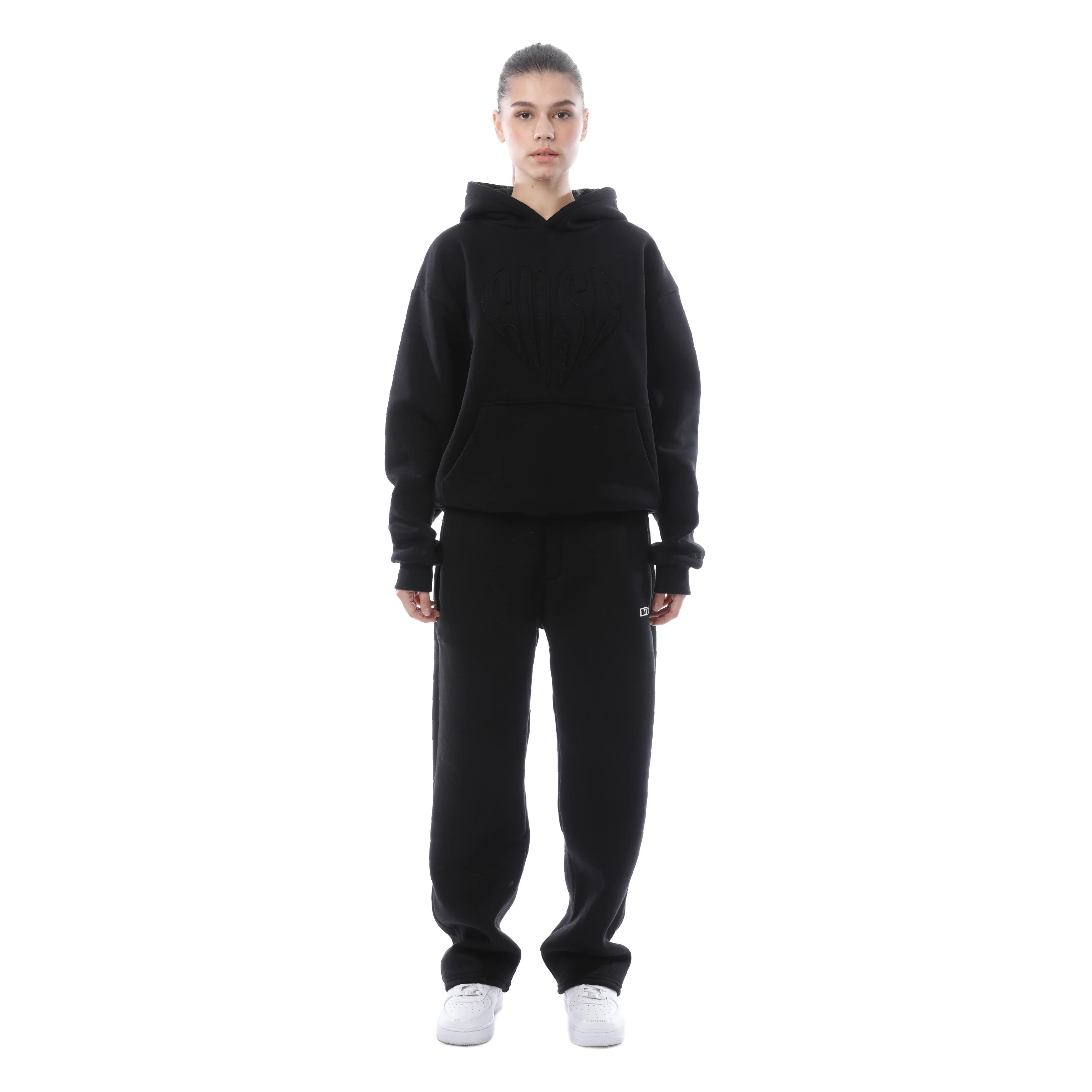 HEART HOODIE BLACK - Image 6
