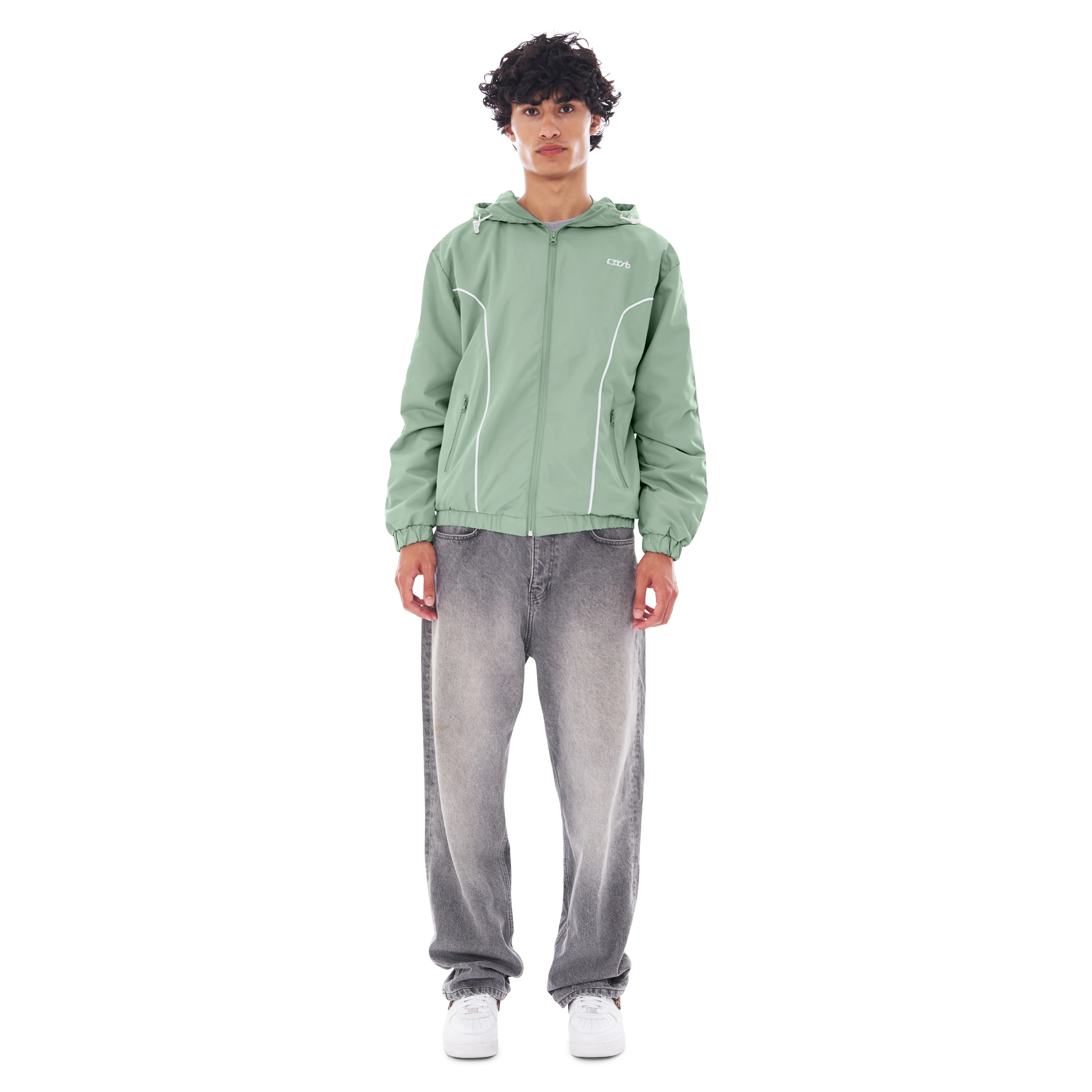 NYLON PIPING ZIP-UP KHAKI - Image 3