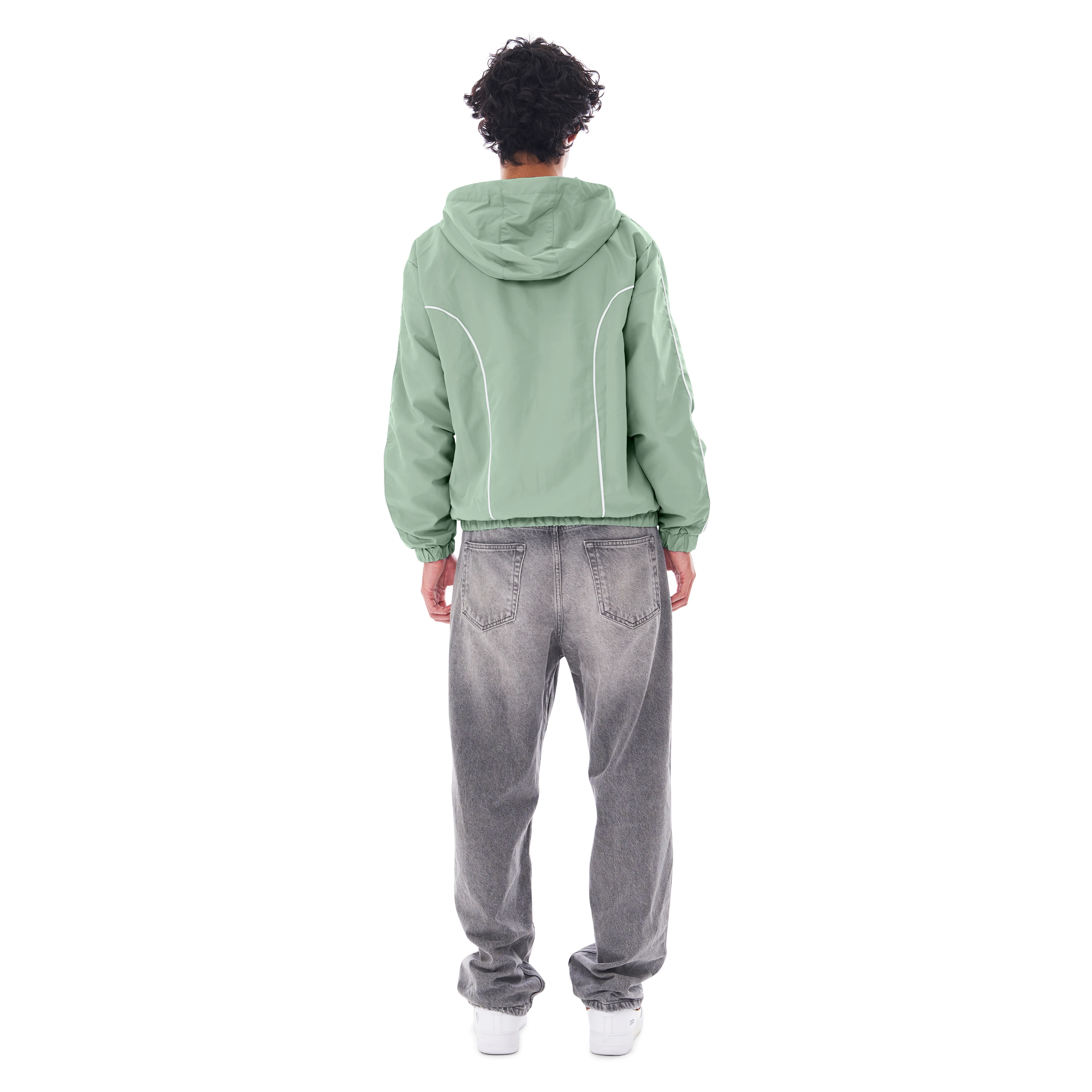NYLON PIPING ZIP-UP KHAKI - Image 5